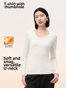 MUZHIBAIXIAOT | Antistatic Plain Color Underwear U-Neck T-Shirt