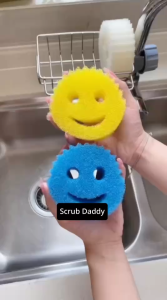 สครับแด๊ดดี้ฟองน้ำอเนกประสงค์ ฟองน้ำหน้ายิ้ม แพ็ค 3 ชิ้น คละสี Scrub Daddy FlexTexture DAHK Lifestyle