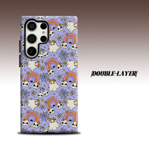 BILIBILI | Retro Halloween Ghost Skull For Samsung Galaxy S26 S25 S24 A56 A36 Dual Layer Luxury Fashion Full Lens Protective Case