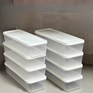 1/6PCS Refrigerator Storage Boxes Scallions Fresh Box Food Container Cold Storage Crisper Sealed Fridge Organiser with Lid Jars