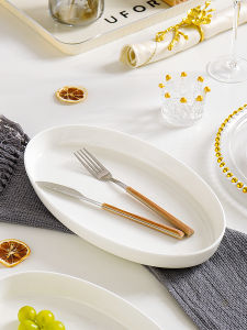 Đĩa Cá Hấp Sứ Trắng Nguyên Chất 12 Inch Đĩa Đựng Thức Ăn Tròn Lớn Hình Elip Đĩa Đựng Thức Ăn Bằng Sứ Đĩa Đựng Thức Ăn