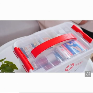 BINLU 2-Layer Large Capacity Medicine Box Portable First Aid Kit Multi-Compartment Storage Organizer with Secure Handle for Family Home Emergency UseIdeal for Storing MedicationsBandagesand First Aid SuppliesSuitable for HouseholdOffice