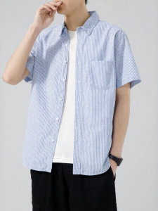 TUCANO | Cotton Retro Striped Shirt Short Sleeve