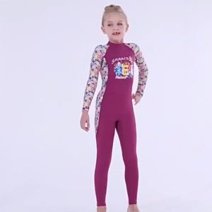 Motive Force Kids Muslimah Swimming Girl Long Sleeve One-Piece Dive Swimwear Ank