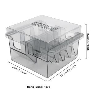 Hộp Đựng Lược Trong Suốt 8 Ngăn Giá Để Máy Cắt Tóc Hộp Đựng Đồ Trang Trí Bàn Làm Tóc Phụ Kiện Tạo Kiểu Tóc Bằng Nhựa