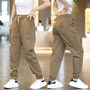 Ice Silk Casual Pants Womens Thin Summer Sports Loose Fit Trousers Korean Style Straight Leg Pants Natural Waist Long Pants
