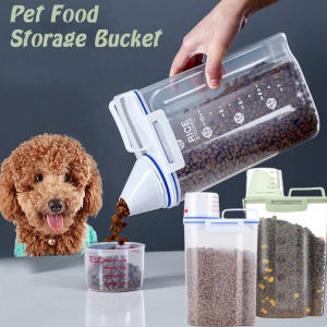 2.3L/2.5L Pet Food Storage Bucket Portable Air Tight Container Moisture-proof and Fresh-keeping Tank