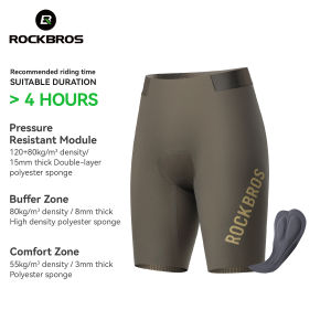 RockBros | ROCKBROS Mens Bike Shorts Summer Seamless Breathable Padded Cycling Pants Shock-absorbing MTB Road Bike Bicycle Clothing