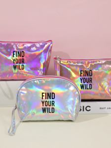 Large Capacity Laser PU Cosmetic Storage Bag Waterproof Toiletry Bag Fashion Makeup Event Gift Bag Traveling Outbound