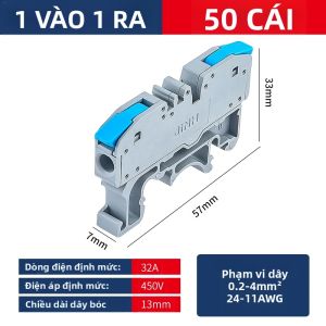 Khối Đầu Nối Cáp JINH Din Rail 4mm²/11AWG Với Bộ Dải Số 450V 32A Dây Dẫn Điện Nhanh Đa Năng