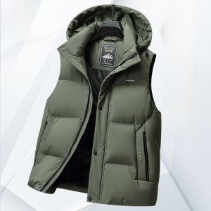 ROMON | Lormen Mens Down Vest Thickened Cold-resistant Warm Duck Feather Sleeveless Jacket Outerwear Vest Fashion Urban Style