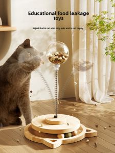 XIANGZONGBING | Entertainment Cat Toys Cat Teaser Stick Cat Feeder Toy Cat Snack Turntable Freeze-Dried Balls