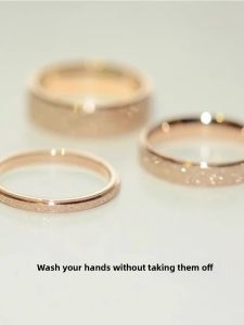 Outlet Store Clearances 18K Gold Rose Gold Matte Finish Luxury Ring Accessory Sand Blasted Ring for Women Fashion Jewelry