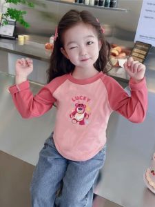 Áo Thun Dài Tay Không Đều Thời Trang Cho Bé Gái Đầu Thu Mỏng Áo Sơ Mi Cơ Bản Cho Trẻ Em Áo Thun Cotton Phong Cách Mỹ Cho Bé Gái