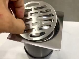 Phễu thoát sàn 10x10 cm Chu Lai SUS304 KAG-TS172  Ga thoát nước nhà tắm ống D90-114 thoát nhanh chống hôi tốt