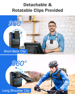 BOBLOV KJ23 1296P Police Body Worn Camera Security Pocket Camcorder Mini DVR IR  Night Vision with with Car Suction and Car Charger for Daily Record/Service/Delivery