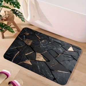 VIKAMA Luxury Marble Diatom Mud Carpet Anti Slip Machine Washroom Mat Bathroom Entrance Shower Room Carpet Home Decor