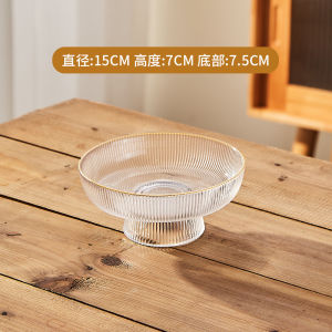 Elegant round Glass Fruit Tray Nordic Style Home Decor Snacks Candy Tray High End Tea Table Decoration Item Daily Dining Use