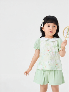 Purcotton | Cotton Breathable Girls Short Sleeve Blouse