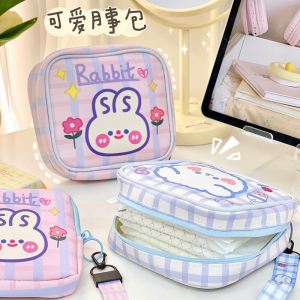 Cute Sanitary Napkin Cosmetics Bag Student Portable Cartoon Girl Sanitary Napkin Bag M Towel Sanitary Napkin Cosmetic Bag Storage Bag
