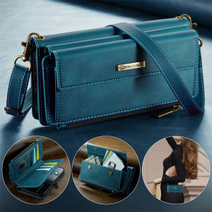 Crossbody Shoulder Strap Flip Leather Phone Case for Samsung Galaxy S25 Ultra S24 Ultra S23 FE S22 S21 S20 + Wallet Card Bag Holder Slot Lanyard Cover Casing