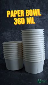 Paper Bowl 360 ml Isi 25 Pcs Mangkok Kertas Polos Putih Laminasi Ivory Rice Bowl