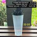 Gelas Plastik PP Cup Injection 12 Oz 14 Oz 16 Oz 24 Oz (1 Pack isi 25 Set) (1 Set Terdiri dari Cup + Tutup + Stopper Sambung) Bahan Bagus, Tebal, Anti Tumpah. 