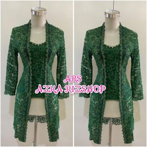 set kebaya pesta kebaya tunik kutubaru kebaya modern kebaya wisuda + rok plisket bisa COD