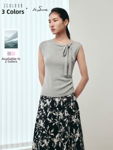 3COLOUR·S | Slender Fit Adjustable Neck Round Collar Knit Top