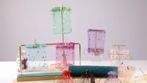 50pcs/lot Star Moon Organza Jewelry Bags Tulle Sheer Sachets Drawstring Gift Bag Wedding Party Favor Pouches Jewelry Organizer