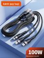 Toocki | Dây Cáp Sạc Nhanh 3-trong-1 100W. 