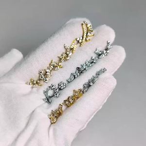 1PC Implant Surgical Steel Paved Flat Back Flower 3/4/5/6 Marquise CZ Labret Piercing Internal Thread Tragus Helix Lobe Earring