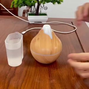 Máy Khuếch Tán Hương Liệu Siêu Âm 350ML Có Điều Khiển Từ Xa Thiết Kế Vân Gỗ Máy Tạo Độ Ẩm Không Khí Bằng Tinh Dầu Với Đèn LED 7 Màu