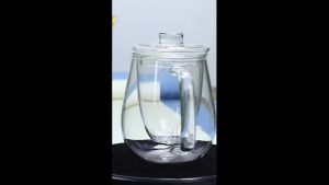 ZEO Borosilicate Glass Clear Cup With Lid and Tea Infuser Teapot 600ml and 500ml
