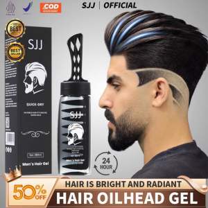 SJJ Hair Gel Minyak Rambut Pria 2in1 Strong Hold Sisir Pomade Minyak Rambut Tahan Lama 24 Jam