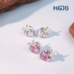 Bông Tai Nữ Bạc 925 HGJG Thiết Kế Trái Dâu Tây Dễ Thương Đeo Đi Chơi Phối Đồ Xinh Xắn Bắt Sáng