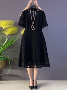 Plus Size Lace Black Dress