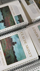 【 Random style】4PCS-Random Design A5 Notebook 60 Sheets Spiral Book Painting Design
