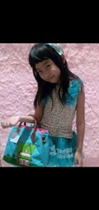 Dress Anak Perempuan Ribbon Dada Tosca Import KD979