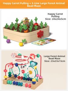 MWZ | Educational Pulling Carrot Matching Toy Montessori Intellectual Development Blocks
