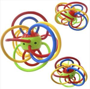 MURAH!!!(BISA COD) MAINAN GIGITAN BAYI RATTLE TEETHER BAYI MANHATAN SILICON LEMBUT BPA