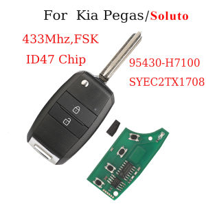 jingyuqin 95430-H7100 SYEC2TX1708 Remote Car Key For Kia Pegas Soluto 2019-2021 433Mhz FSK ID47Chip Full Key Control