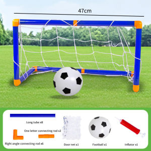 1Set with Net Pump and Ball Lightweight Portable Mini Soccer Goal Set for Indoor Outdoor Park Beach Training