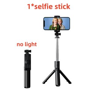 Roreta Portable Tripod Bluetooth Selfie Stick Retractable Multifunctional Phone Holde With Selfie light Wireless Remote