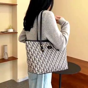 Womens Versatile High Capacity Tote Bag Womens Bag New Vintage Letter Printing Shoulder Bag#B0296