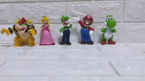 CWVS SUPER MARIO TOY COLLECTIBLES RUBBERIZED 5 PIECES CHARACTERS TOY FOR KIDS