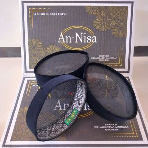 Peci songkok kopya kopiah full ac hitam An-nisa PREMIUM bludru halus tinggi 6cm 7cm 8cm 9cm 10cm