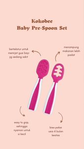 Kokobee Baby Pre Spoon Set: Sendok & Garpu Unik untuk BLW
