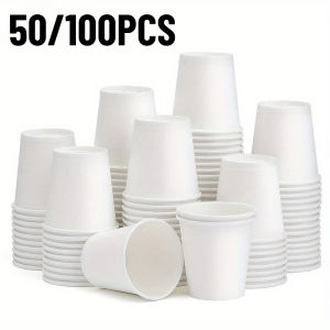 50/100PCS Disposable Small White Paper Cup Juice Coffee Drinking Outdoor Camping Activity Item Try Drinking Paper Cup Container