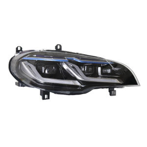 Bộ Đèn Pha E70 X5 07-13 Model Sửa Chữa LED Lens Mày Xanh Đèn Chạy Ban Ngày và Đèn Xoay